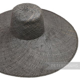 Petershams Millinery Supplies extra large black strip straw capeline hat body with a wide 15-inch brim