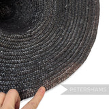 Petershams Millinery Supplies vintage black Swiss straw witches hat capeline form showing brim braid detail