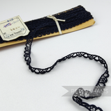 Petershams Millinery Supplies 9mm black vintage Austrian teardrop lace trim on a card