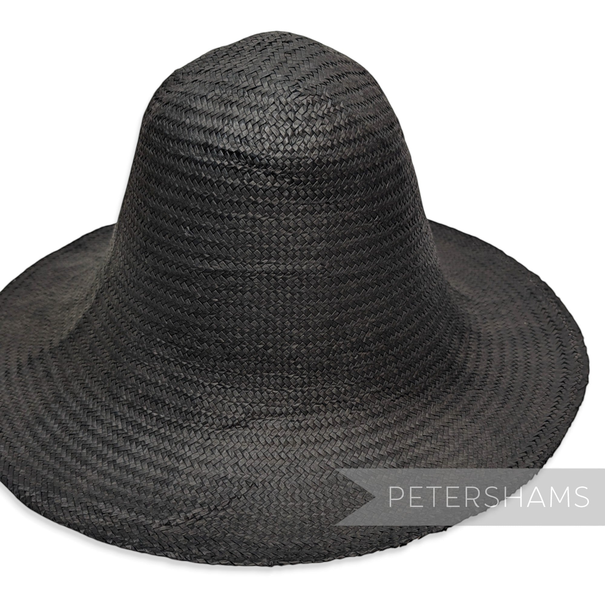 Petershams Millinery Supplies black herringbone pattern Toyo paper capeline hat body for millinery projects.