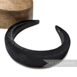Petershams Millinery Supplies black velvet 40mm super padded headband for DIY millinery and hair accessory projects.