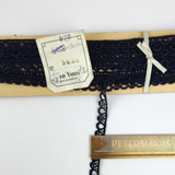 Petershams Millinery Supplies 9mm black vintage Austrian lace trim with teardrop and diamond thatch pattern