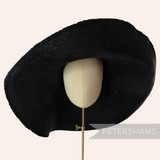 Petershams Millinery Supplies black Mega XL visca capeline hat body with a 15-inch wide 1x1 weave floppy brim.