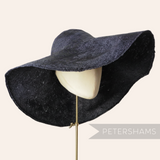 Petershams Millinery Supplies extra large black visca capeline hat body with a 1x1 checkerboard weave