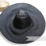 Petershams Millinery Supplies extra large black visca capeline hat body with a 1x1 checkerboard weave.