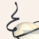 Petershams Millinery Supplies Astra black crin and sinamay wired visor fascinator hat base