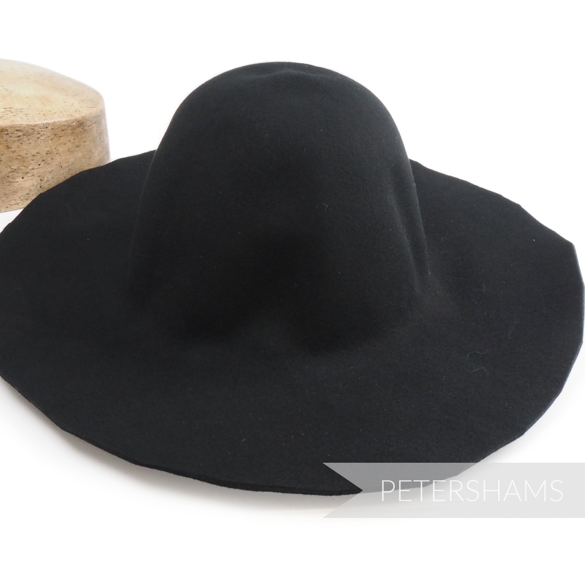Petershams Millinery Supplies black wool felt capeline hat body