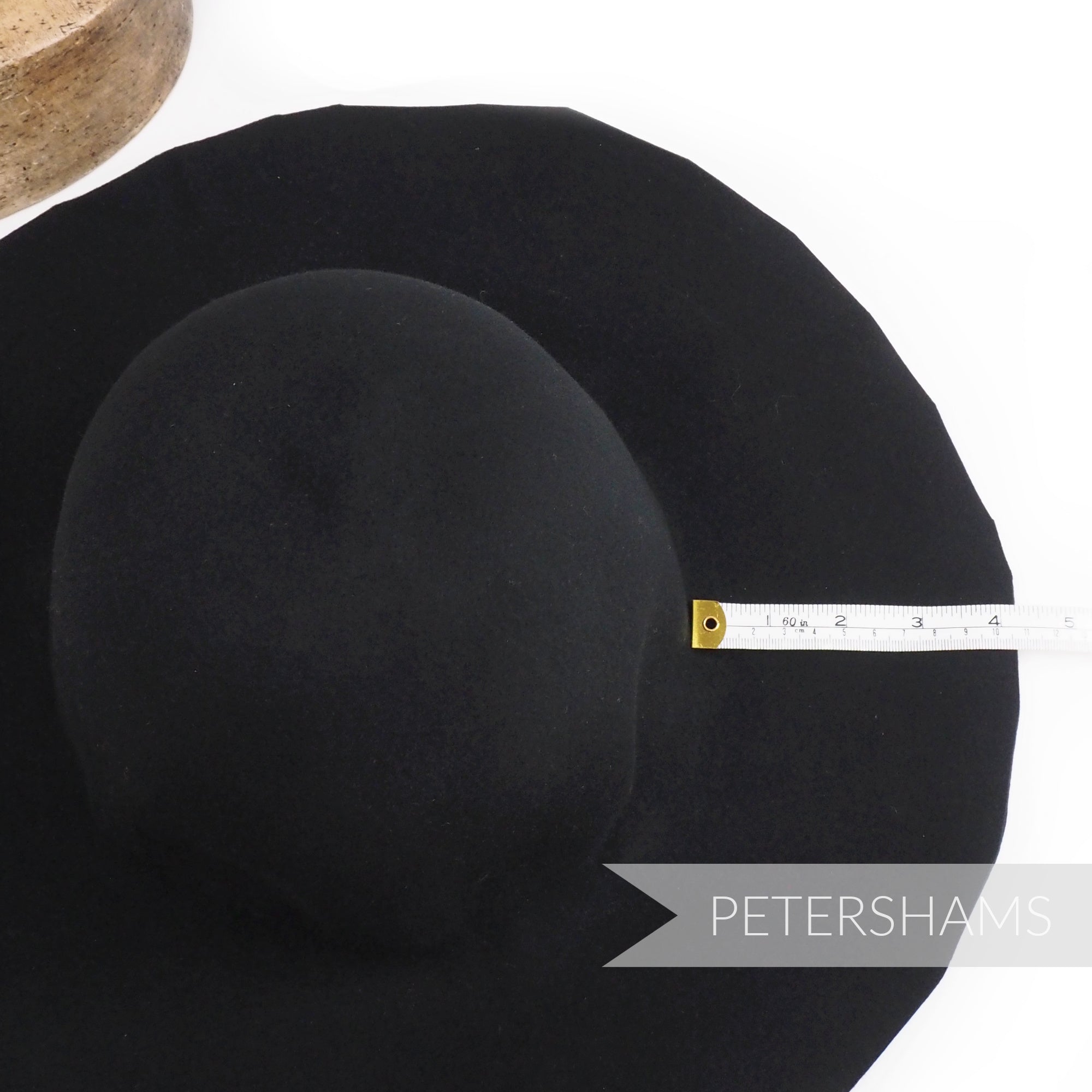 Petershams Millinery Supplies black wool felt capeline hat body