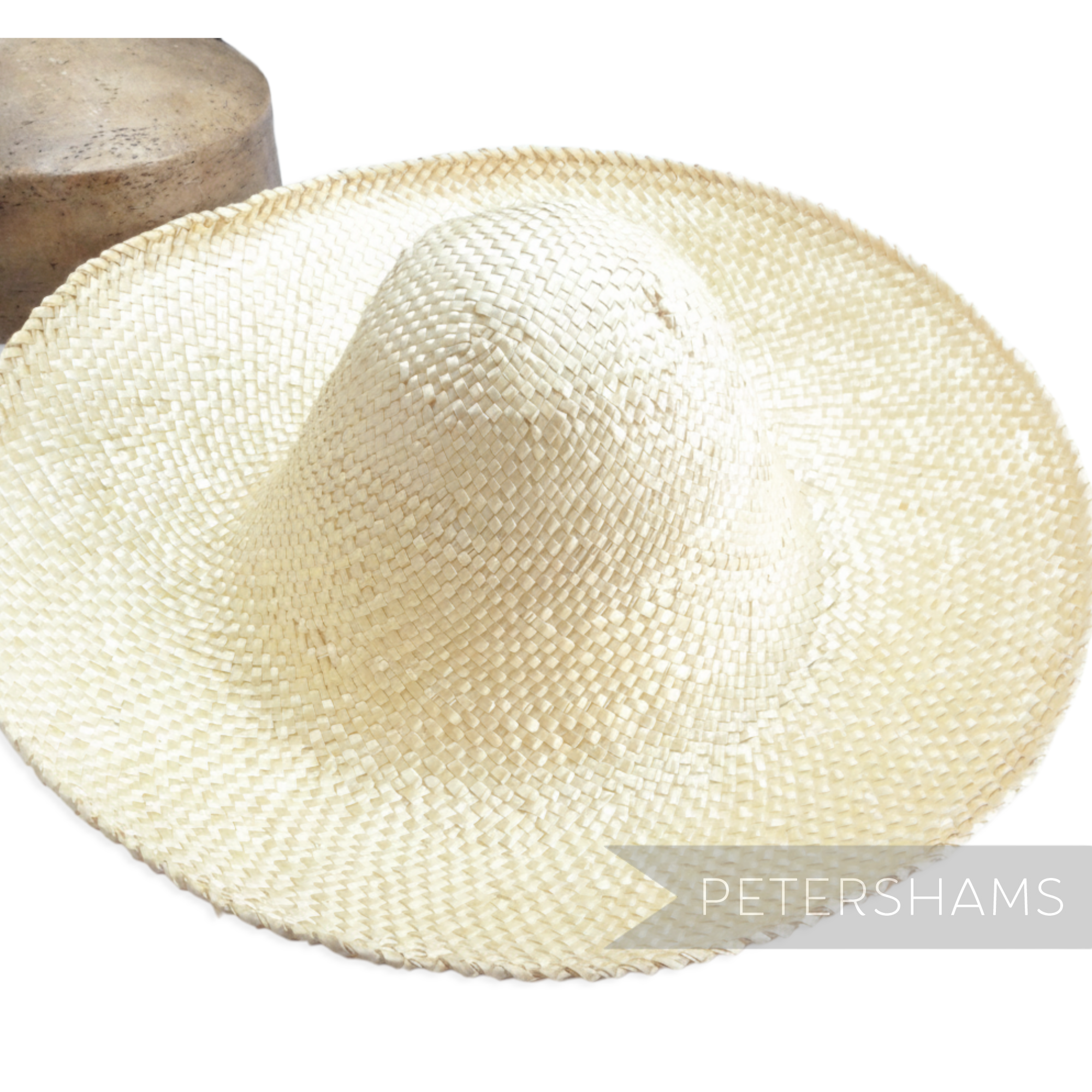 Petershams Millinery Supplies bleached wheatgrass straw capeline hat body with a 1x1 weave for hat making.