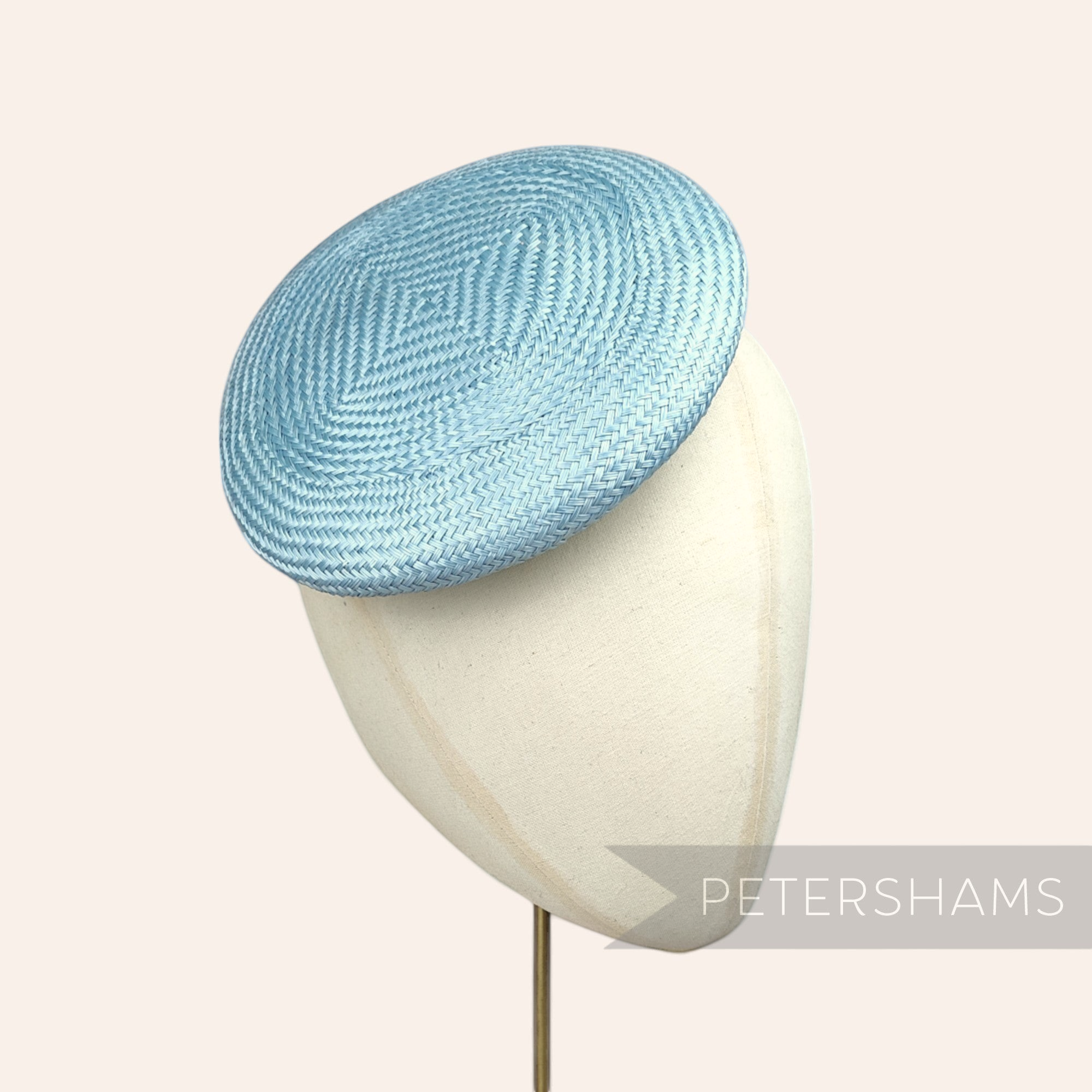Petershams Millinery Supplies light blue round buntal straw button fascinator hat base