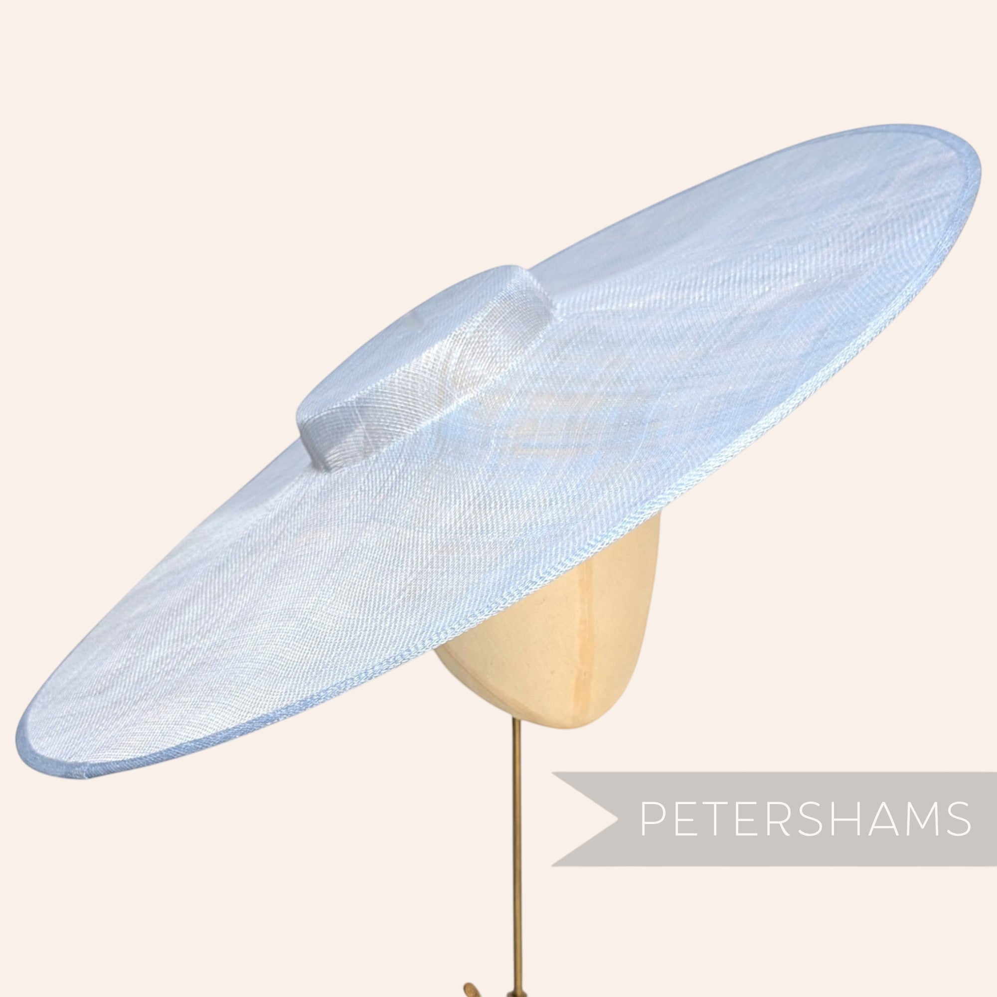 Petershams Millinery Supplies powder blue extreme cartwheel sinamay fascinator hat base