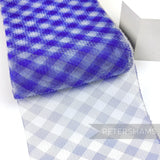 Petershams Millinery Supplies 15cm wide blue and grey checker pattern crinoline horsehair braid for fascinators