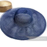 Petershams Millinery Supplies extra large navy blue crinoline capeline hat body with delicate scalloped edge detail
