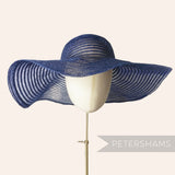 Petershams Millinery Supplies extra large navy blue crinoline capeline hat body with delicate scalloped edge detail