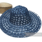 Petershams Millinery Supplies navy blue zig zag threaded crinoline capeline hat body for millinery project