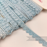 Petershams Millinery Supplies vintage 11mm light blue daisy lace trim with classic floral pattern