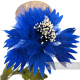 Petershams Millinery Supplies vintage blue cornflower made from nagorie and marabou feathers with tipped stamens