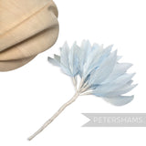 Petershams Millinery Supplies Kay light blue goose feather pom flower millinery mount with wired stems