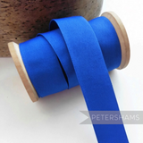 Petershams Millinery Supplies 25mm wide royal blue vintage grosgrain ribbon on a wooden spool for hat trimming