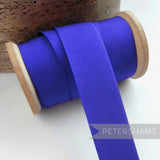 Petershams Millinery Supplies 25mm wide royal blue vintage grosgrain ribbon on a wooden spool for hat trimming