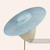 Petershams Millinery Supplies light blue metallic lurex sinamay cartwheel fascinator hat base