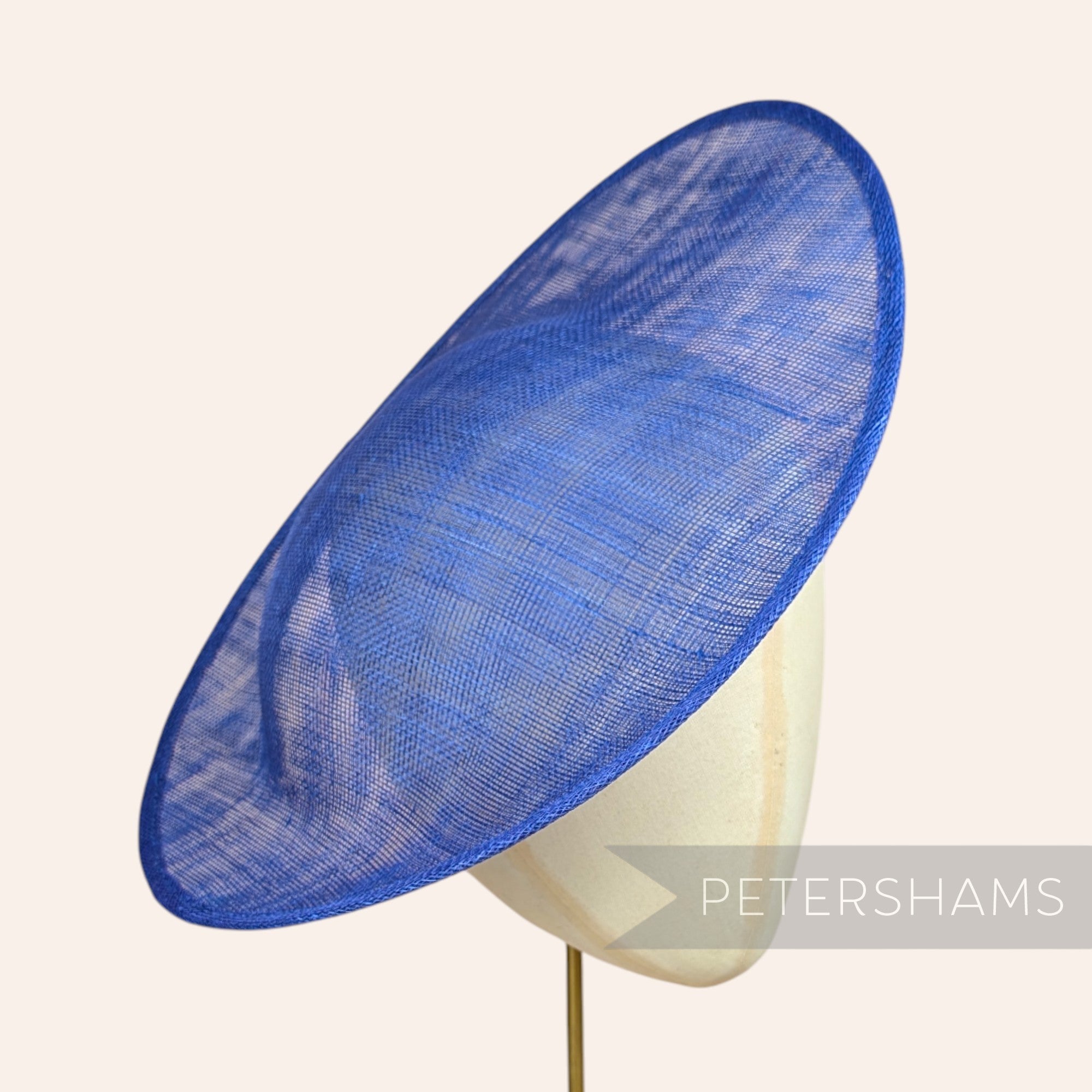 Petershams Millinery Supplies Maggie large oval deep royal blue sinamay fascinator hat base