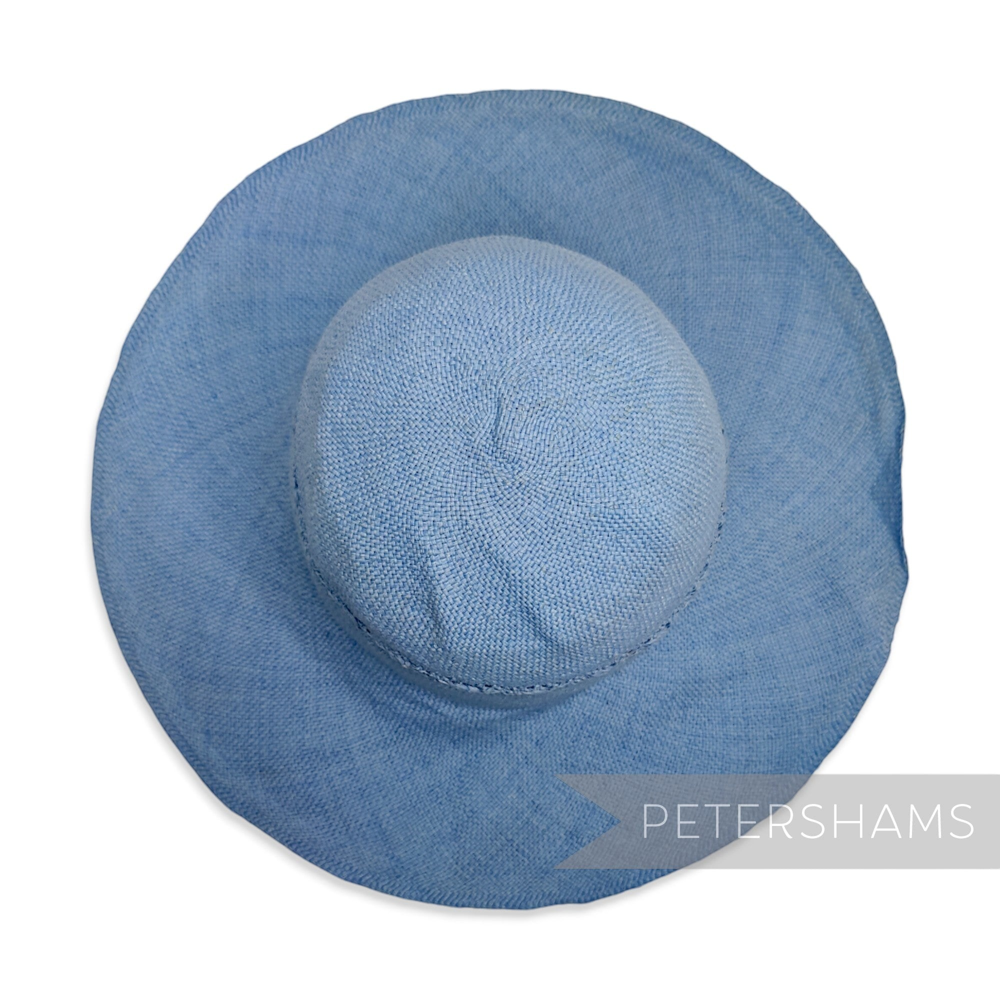 Petershams Millinery Supplies cornflower blue paper capeline hat body with decorative open weave side vent