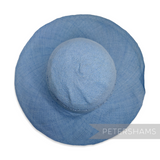 Petershams Millinery Supplies cornflower blue paper capeline hat body with decorative open weave side vent