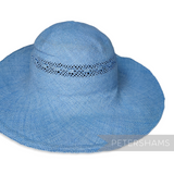Petershams Millinery Supplies cornflower blue paper capeline hat body with decorative open weave crown vent