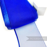 Petershams Millinery Supplies royal blue 15cm wide crinoline ribbon with a shiny polybraid edge for hat making