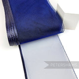Petershams Millinery Supplies 15cm wide royal blue crinoline ribbon with a shiny polybraid edge for hat making