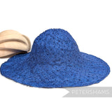Petershams Millinery Supplies deep royal blue knotted ramie straw capeline hat body with textured stitch detail