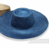 Petershams Millinery Supplies navy blue ramie straw capeline hat body with a 1x1 checker weave and smooth ironed finish