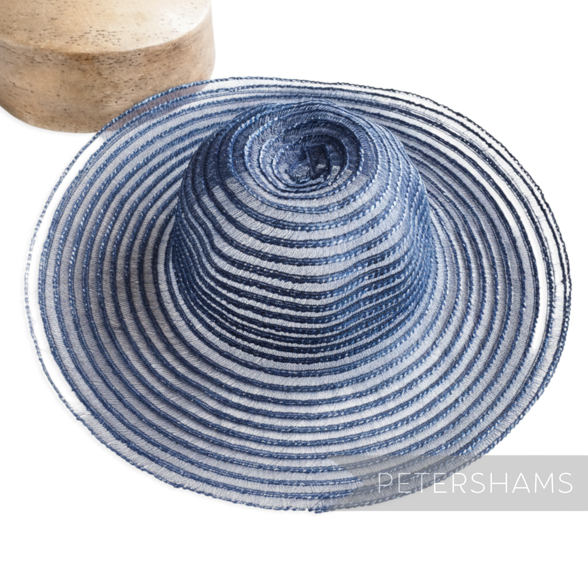 Petershams Millinery Supplies navy scalloped crin and visca braid capeline hat body for millinery projects