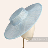 Petershams Millinery Supplies metallic light blue lurex sinamay boater fascinator hat base