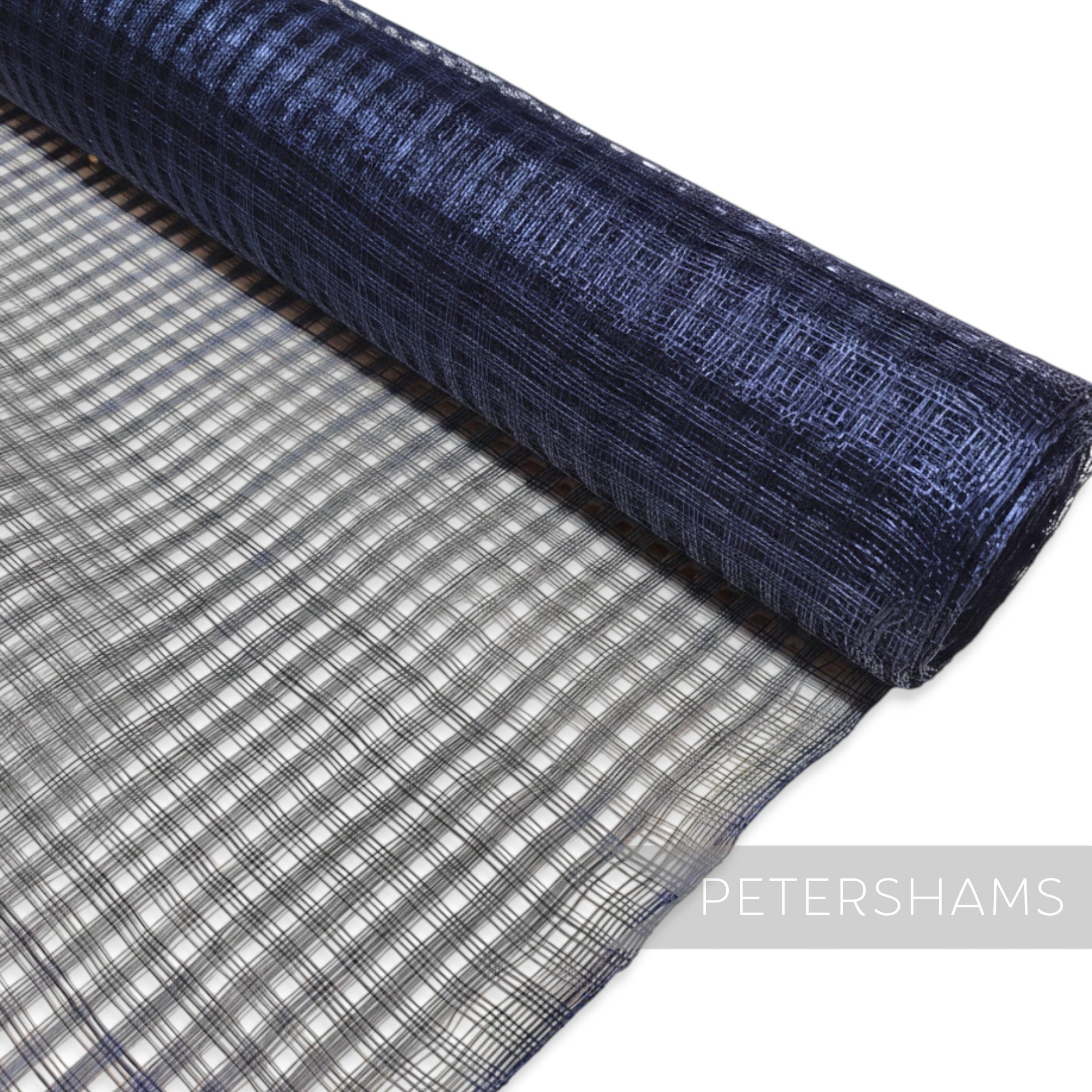 Petershams Millinery Supplies French navy basket weave sinamay fabric roll for hat making and fascinators