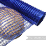 Petershams Millinery Supplies deep royal blue basket weave sinamay fabric roll for hat making and fascinator design.