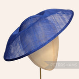 Petershams Millinery Supplies Charlotte 35cm extra large deep royal blue sinamay saucer fascinator hat base
