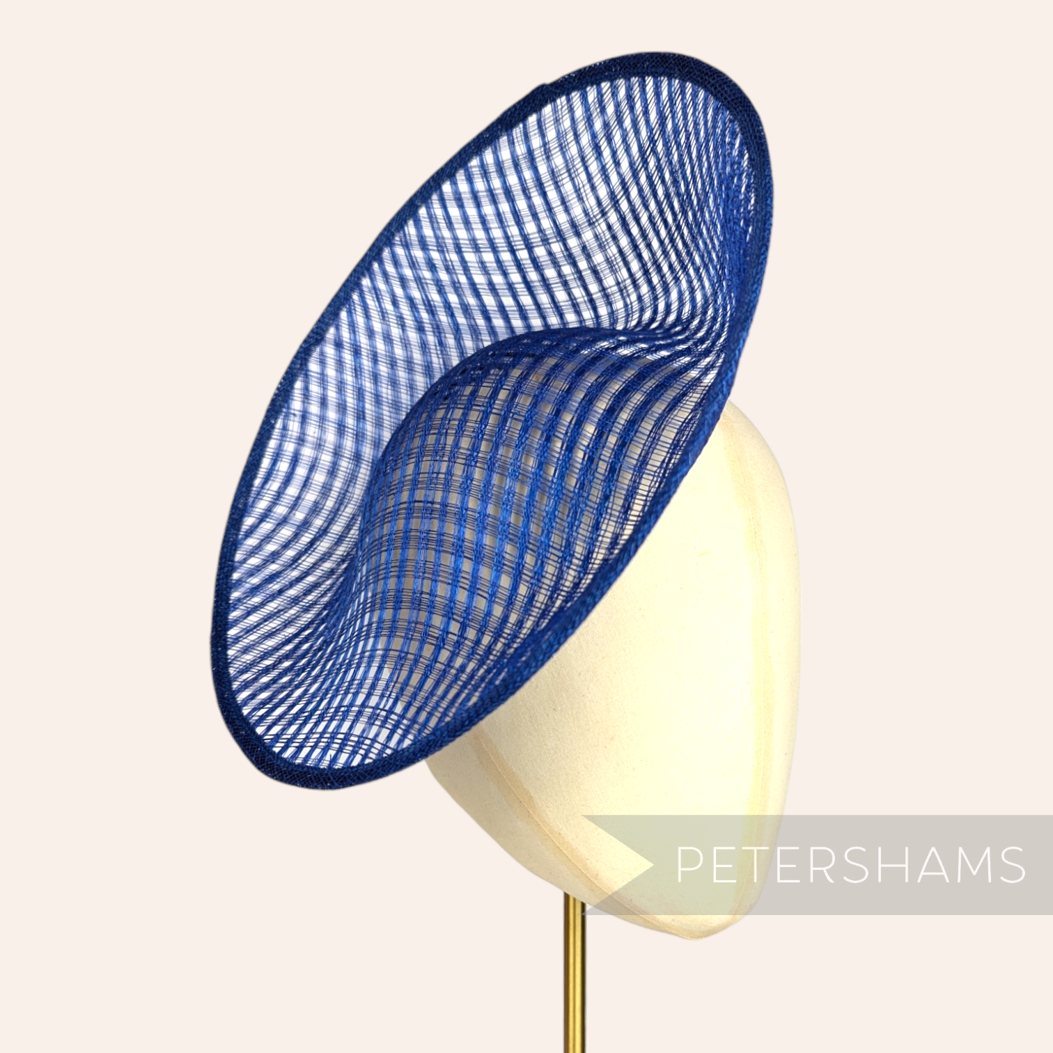 Petershams Millinery Supplies Amanda deep royal blue lattice weave sinamay fascinator base