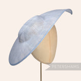 Petershams Millinery Supplies extra large powder blue sinamay fascinator hat base with a pointed tip