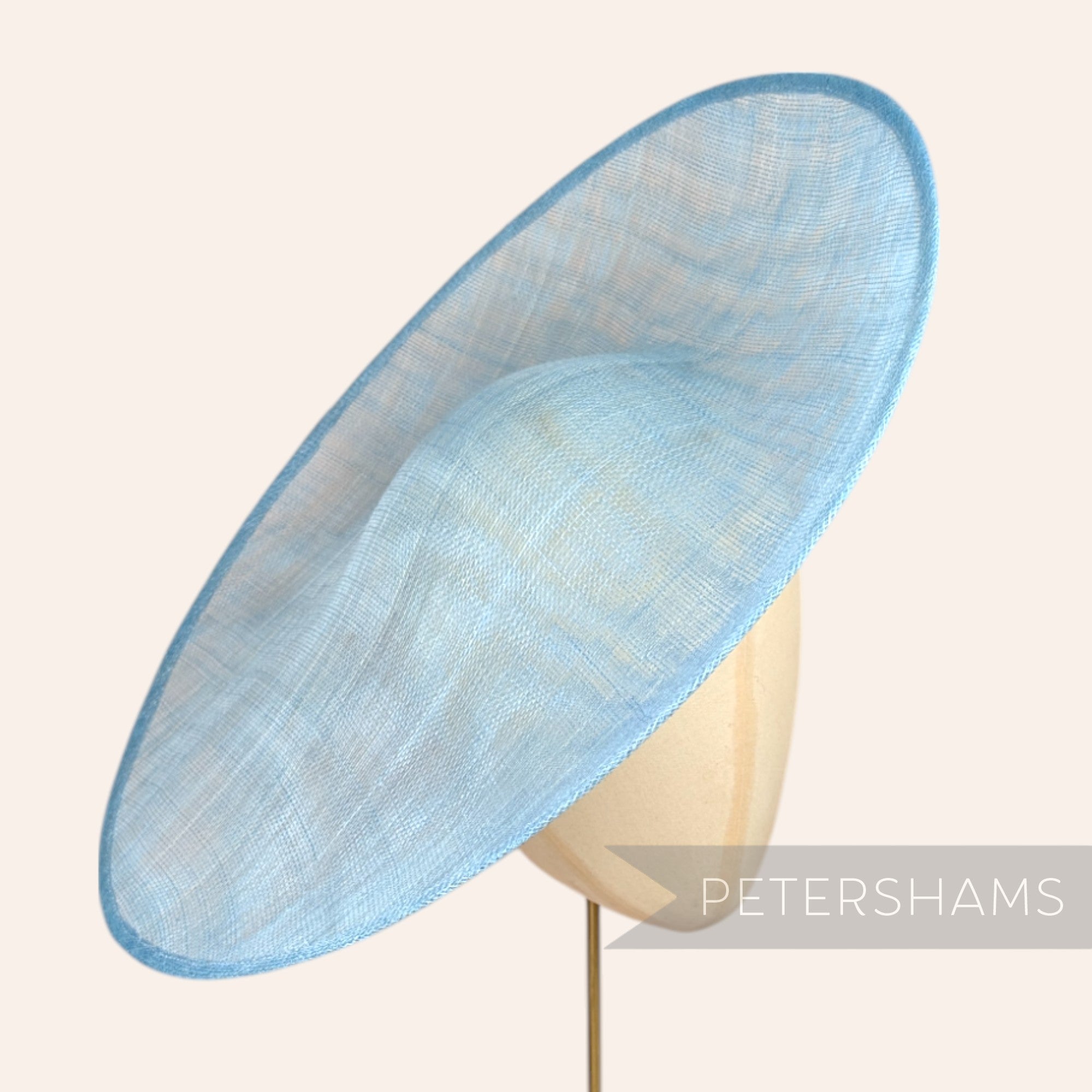 Petershams Millinery Supplies Catherine XL light blue sloped sinamay fascinator hat base