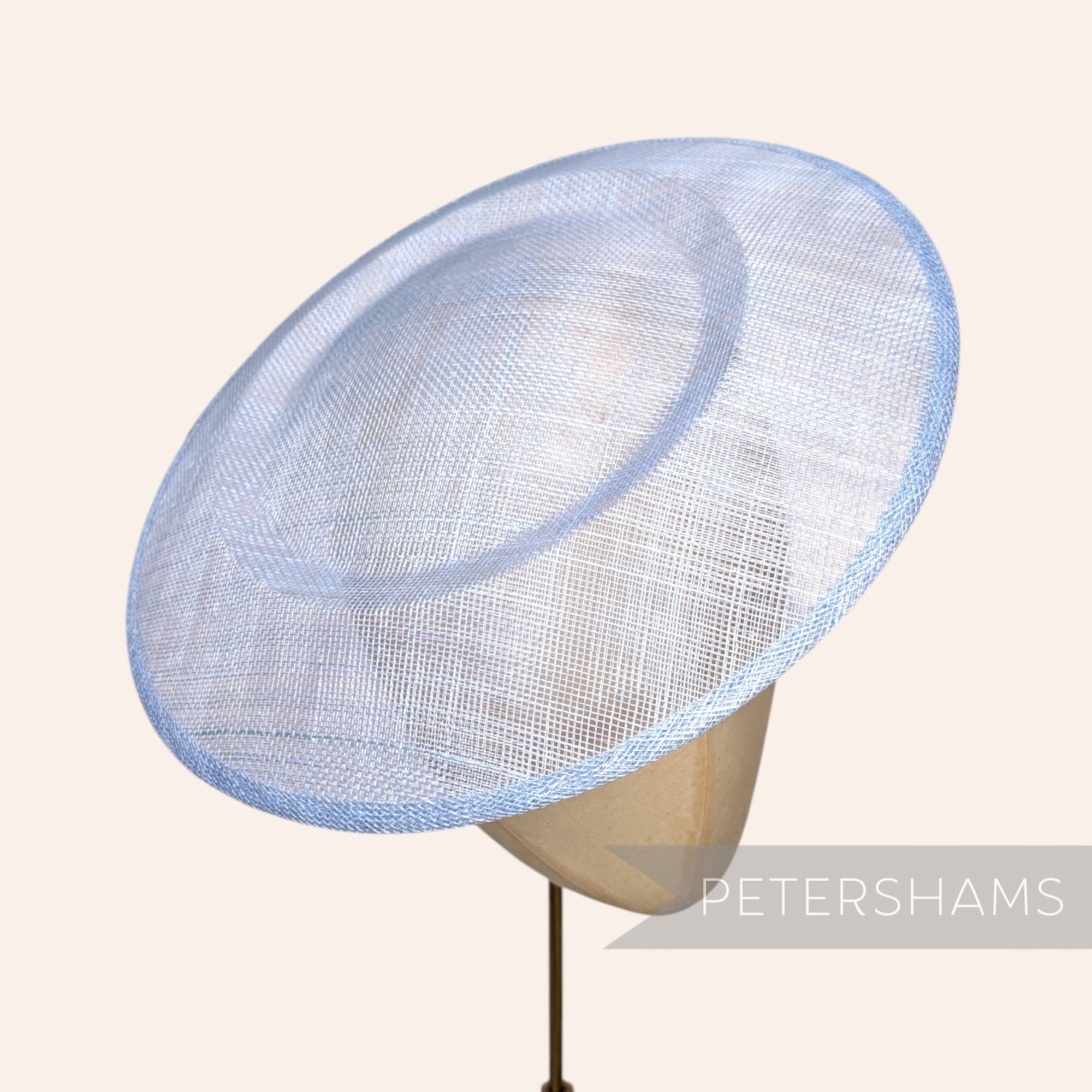 Petershams Millinery Supplies 29cm powder blue round sinamay fascinator hat base