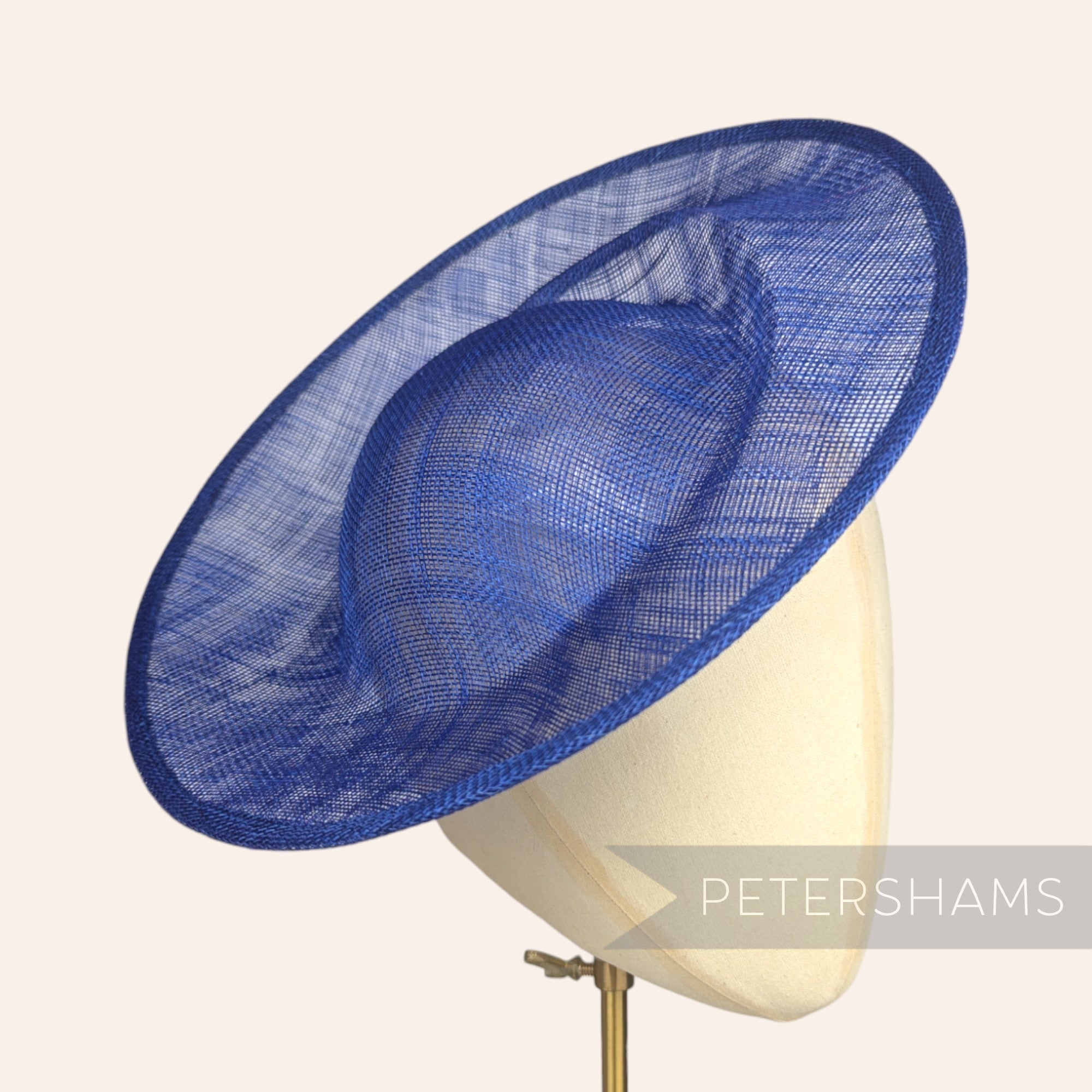 Petershams Millinery Supplies deep royal blue sinamay fascinator base with orbital pleat detail
