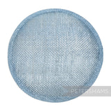 Petershams Millinery Supplies round light blue metallic lurex sinamay fascinator hat base for millinery projects