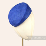Petershams Millinery Supplies Betty royal blue sloped sinamay pillbox fascinator hat base