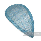 Petershams Millinery Supplies light blue teardrop sinamay hat base with wired edges for custom shaping.