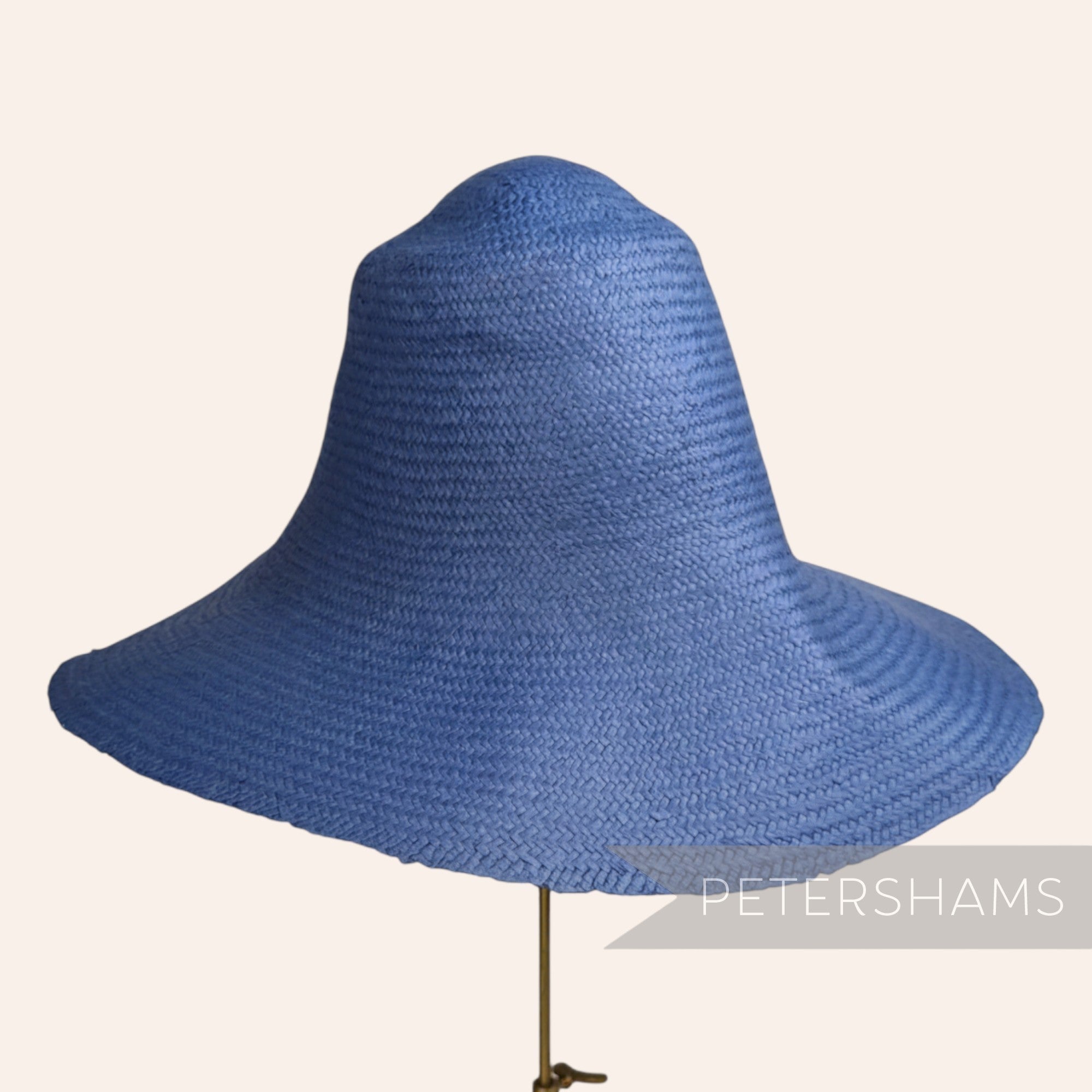 Petershams Millinery Supplies blue Toyo paper capeline hat body with a smooth herringbone weave for millinery projects