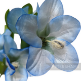 Petershams Millinery Supplies vintage blue gradient trumpet flower branch with fuzzy stamens for headpiece millinery