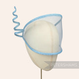 Petershams Millinery Supplies light blue crin and sinamay wired visor fascinator hat shape