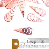 Petershams Millinery Supplies vintage metallic blush pink tiered teardrop sequins with a single sew hole